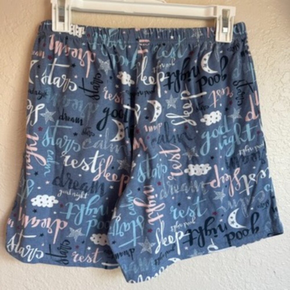 Women’s Blue Sleep Pajama Shorts | Size M | Cotton Blend - Picture 2 of 3